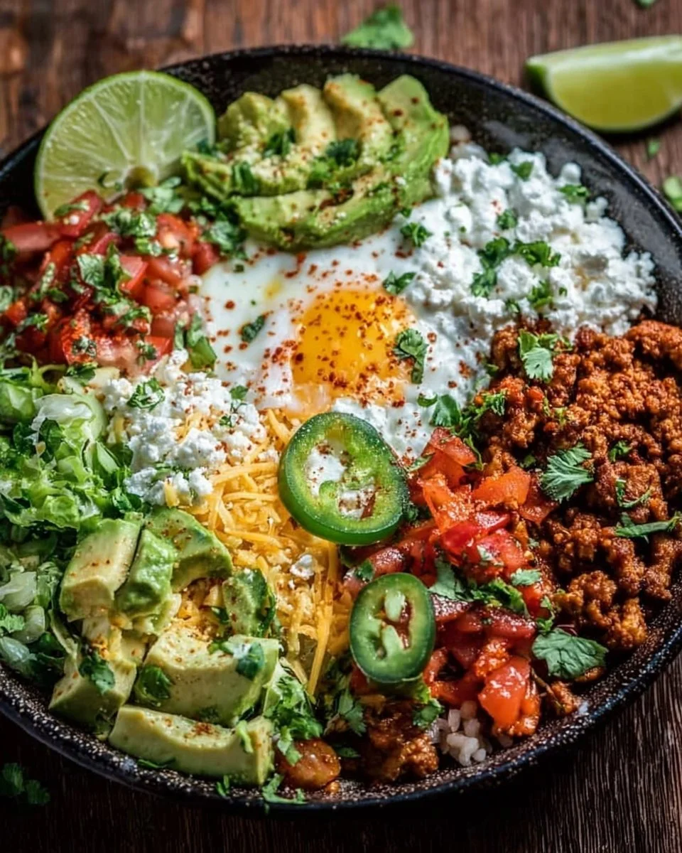 Easy Low Carb Burrito Bowl filled with fresh ingredients and vibrant colors