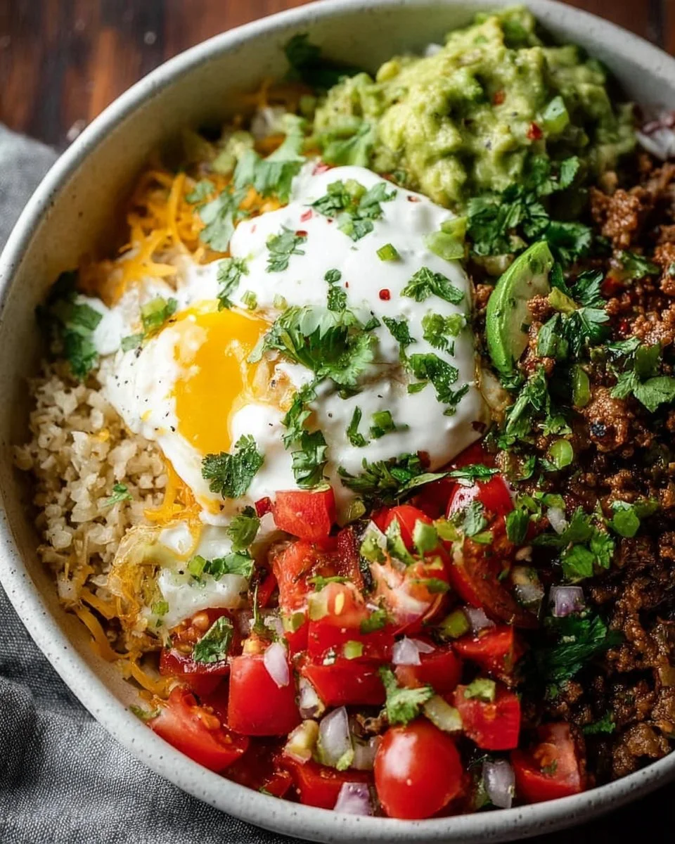 Easy Low Carb Burrito Bowl - 25min Breakfast Protein-Packed