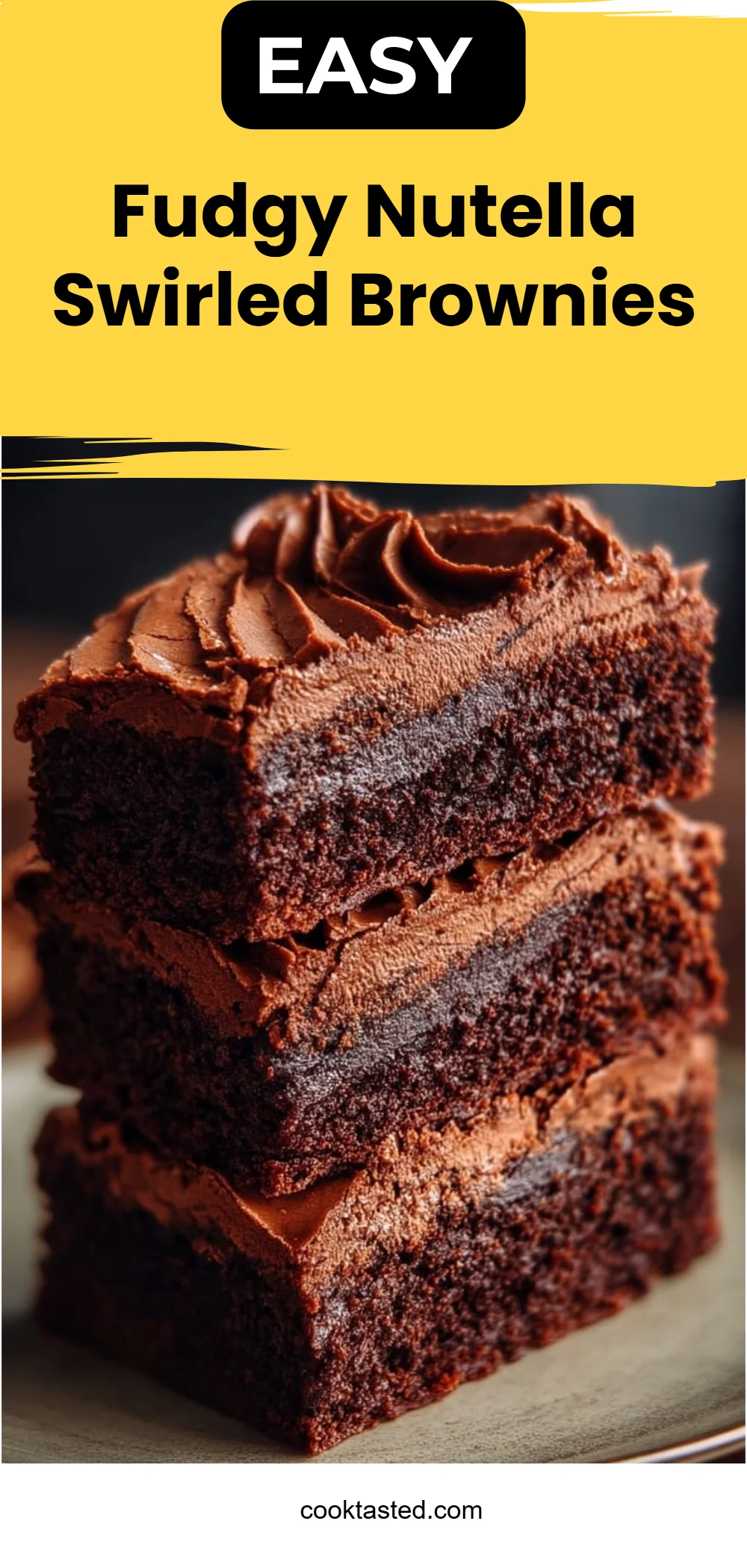 Fudgy Nutella Swirled Brownies