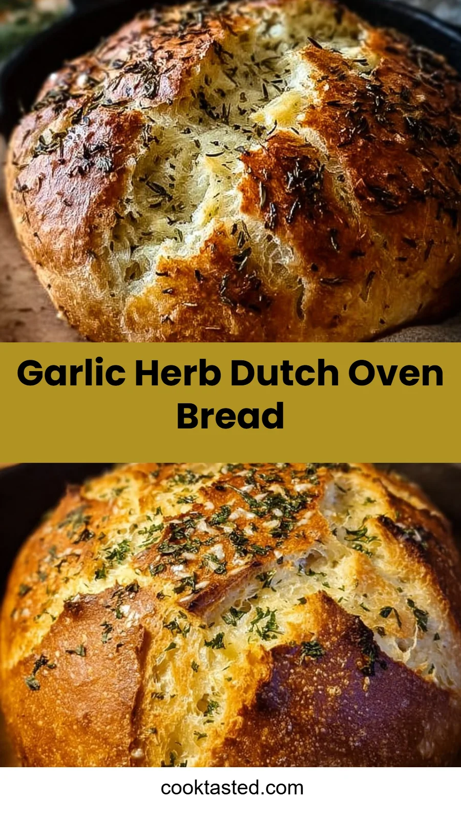 Garlic Herb Dutch Oven Bread