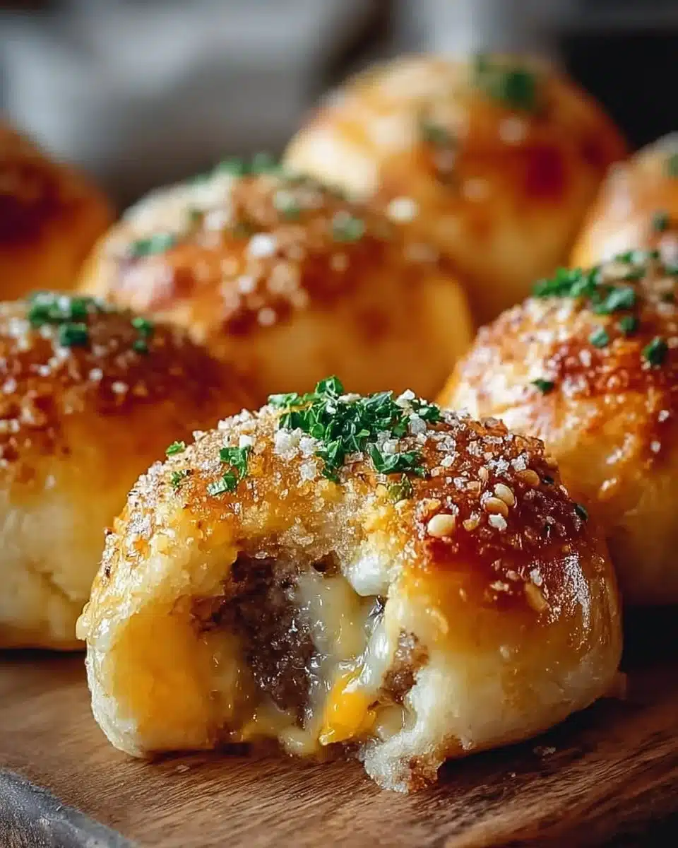 Garlic Parmesan Cheeseburger Bombs