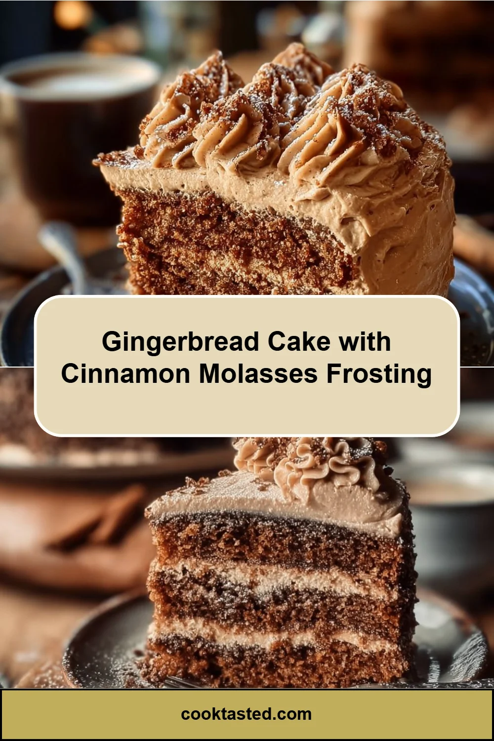 Gingerbread Cake with Cinnamon Molasses Frosting