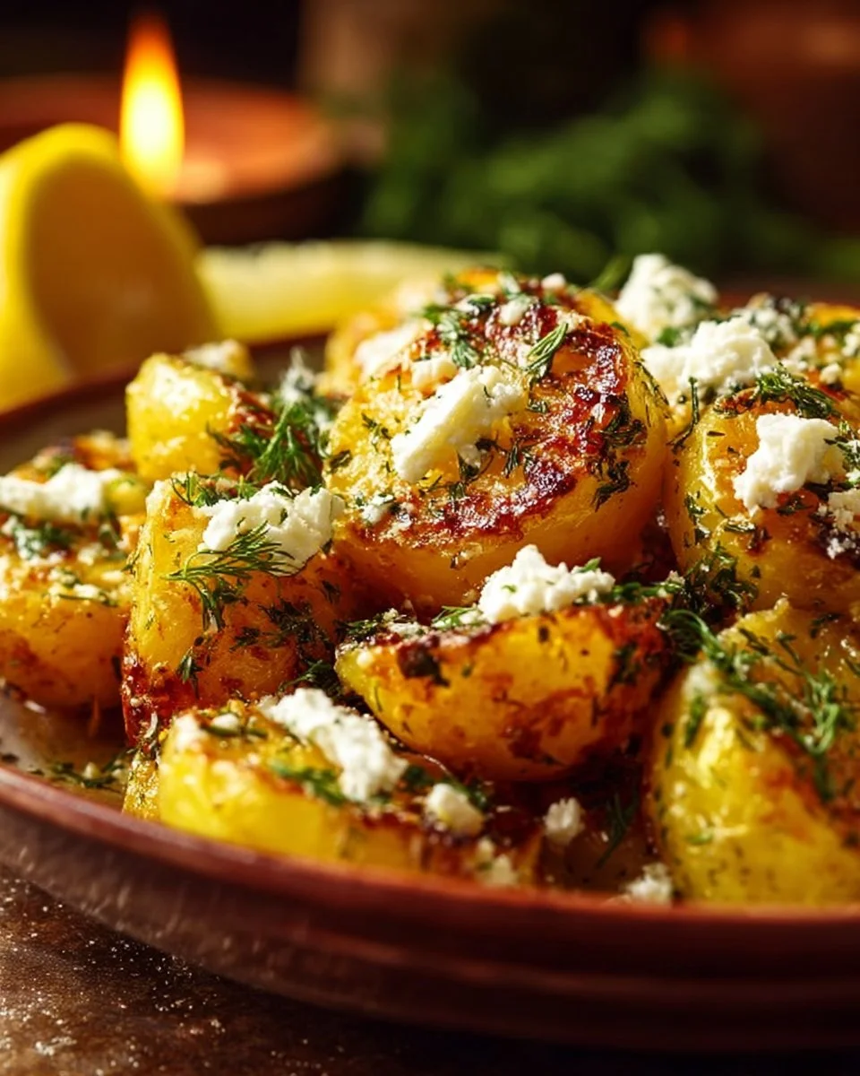 Greek Lemon Feta Potatoes
