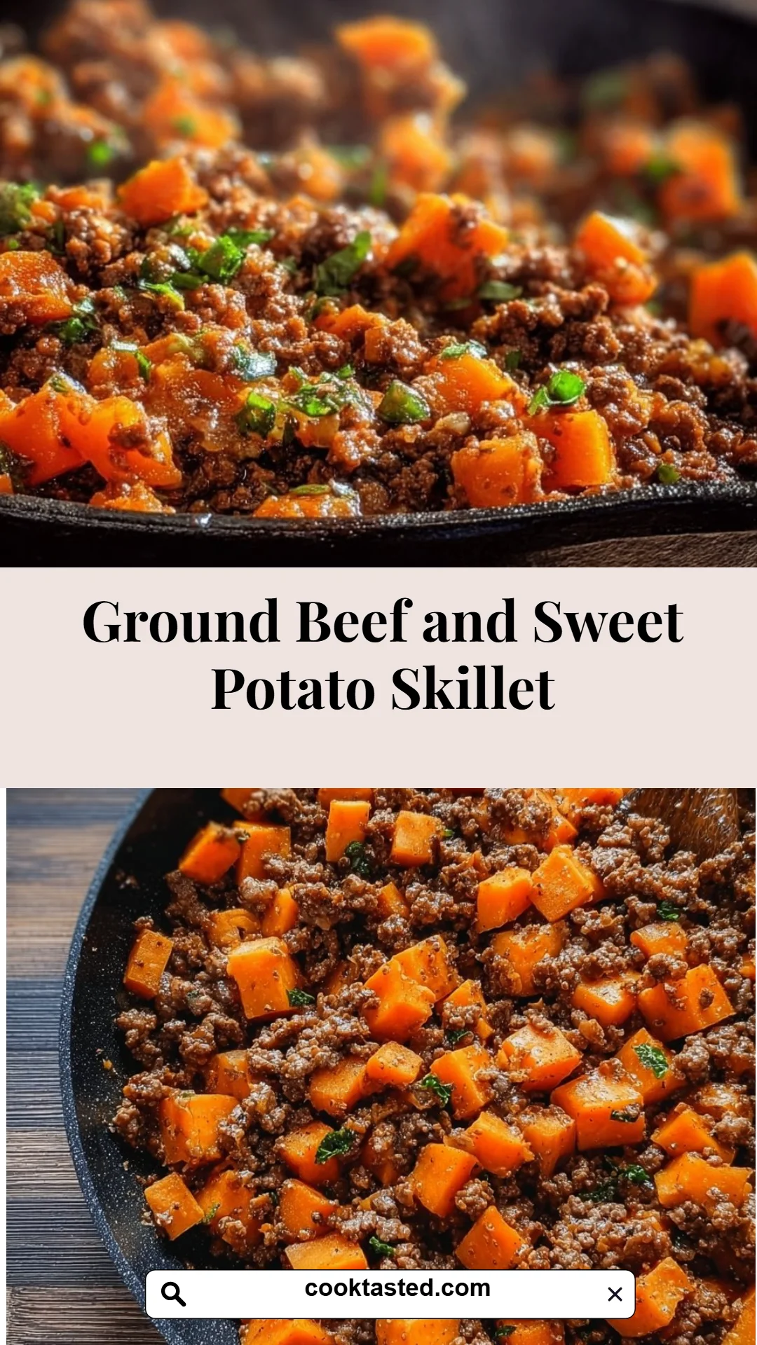 Ground Beef and Sweet Potato Skillet