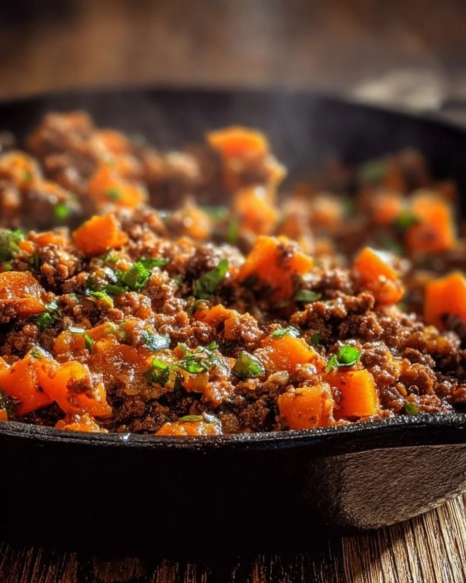 Ground Beef and Sweet Potato Skillet
