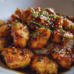 Healthy honey garlic chicken dish served with vegetables on a plate