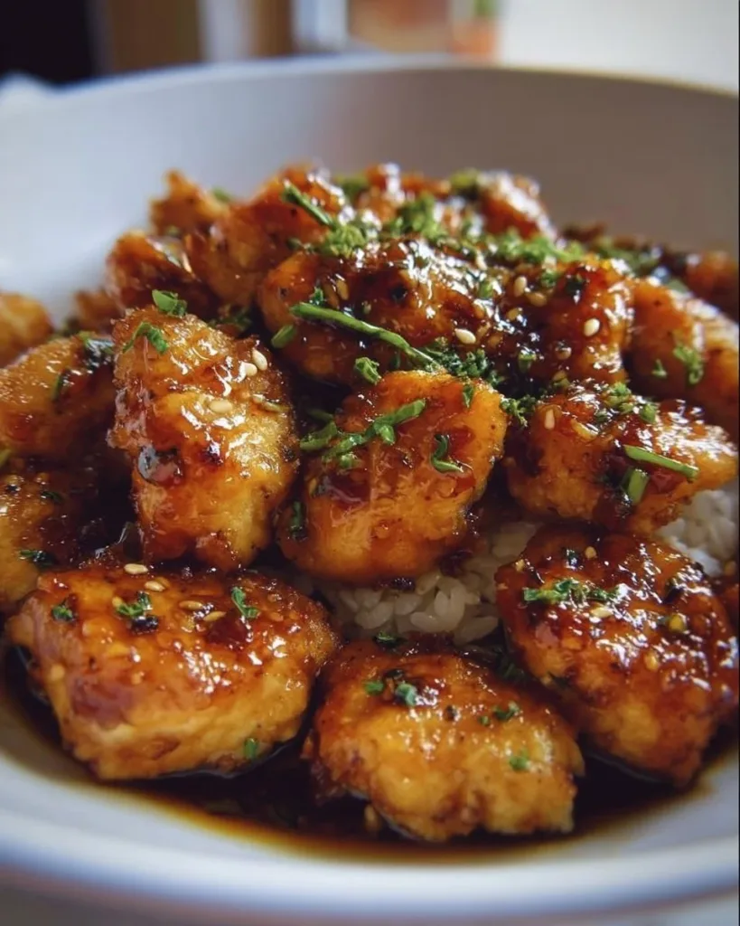 Healthy honey garlic chicken dish served with vegetables on a plate