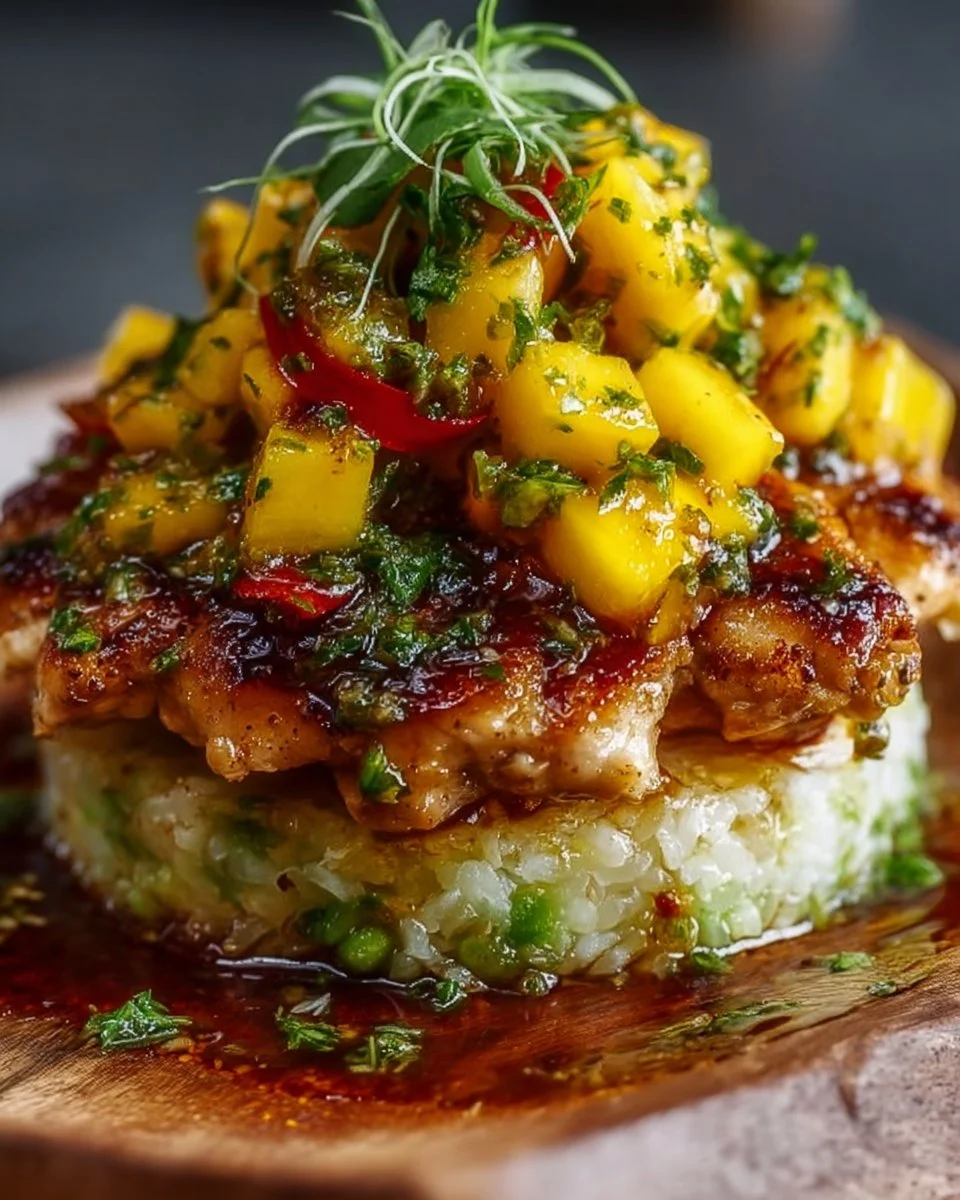 Honey Lime Chicken Mango Stack