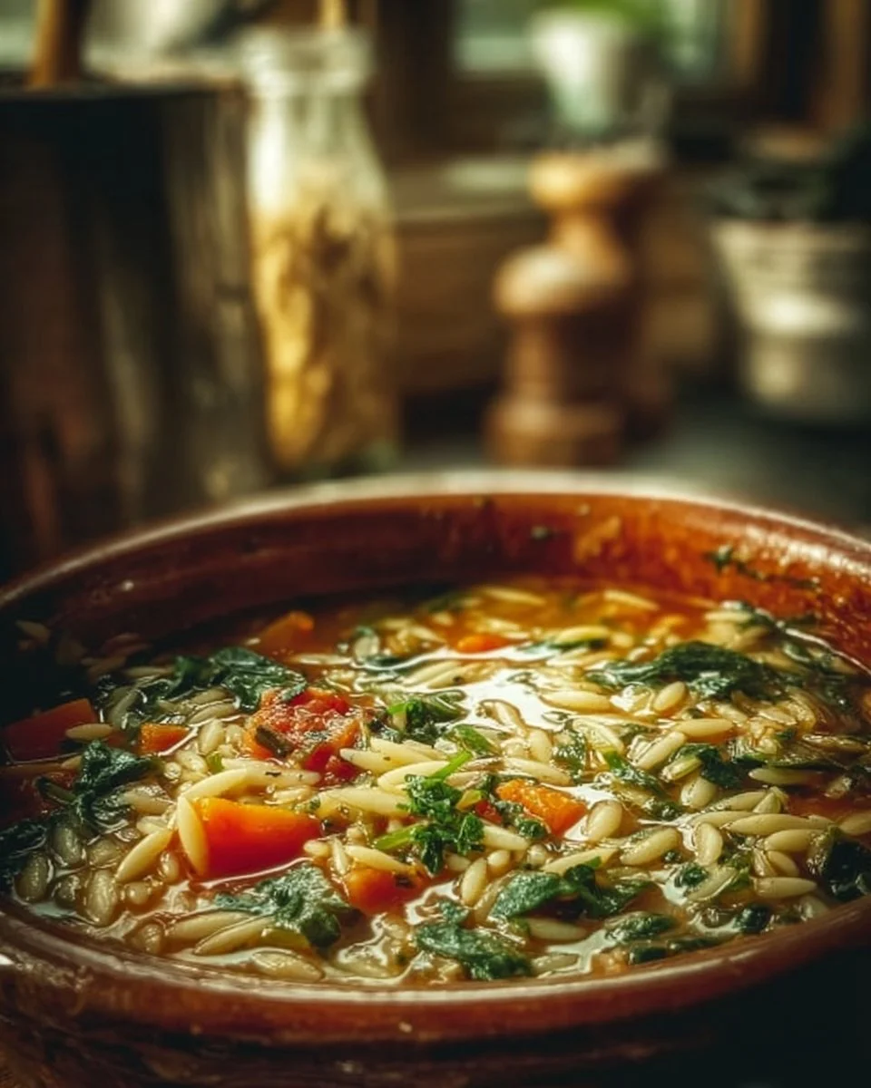 Italian Orzo Spinach Soup