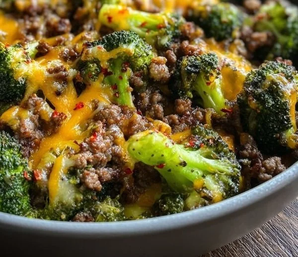 Keto Hamburger Broccoli Skillet