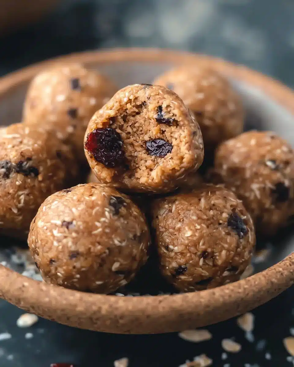 Healthy no bake protein balls made with oats and nut butter