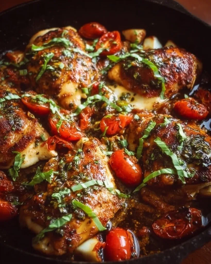 One-Pan Balsamic Chicken served with vegetables for a delicious meal