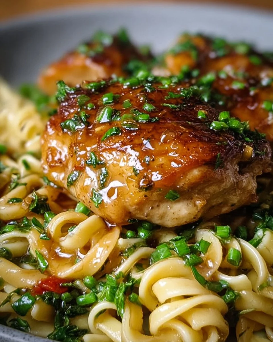 One-Pan Chicken served with Buttered Noodles in a delicious meal