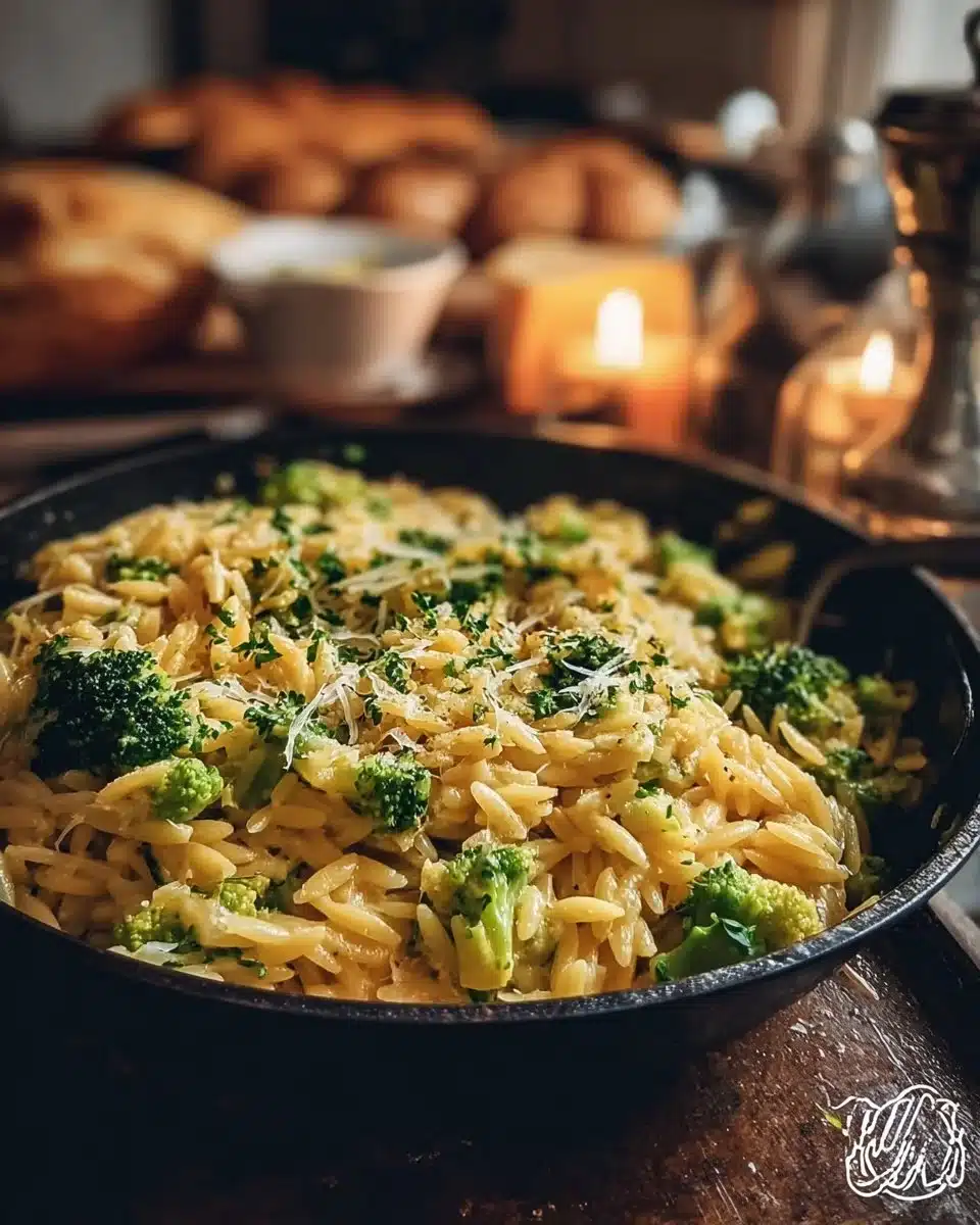 One Pot Broccoli Cheese Orzo