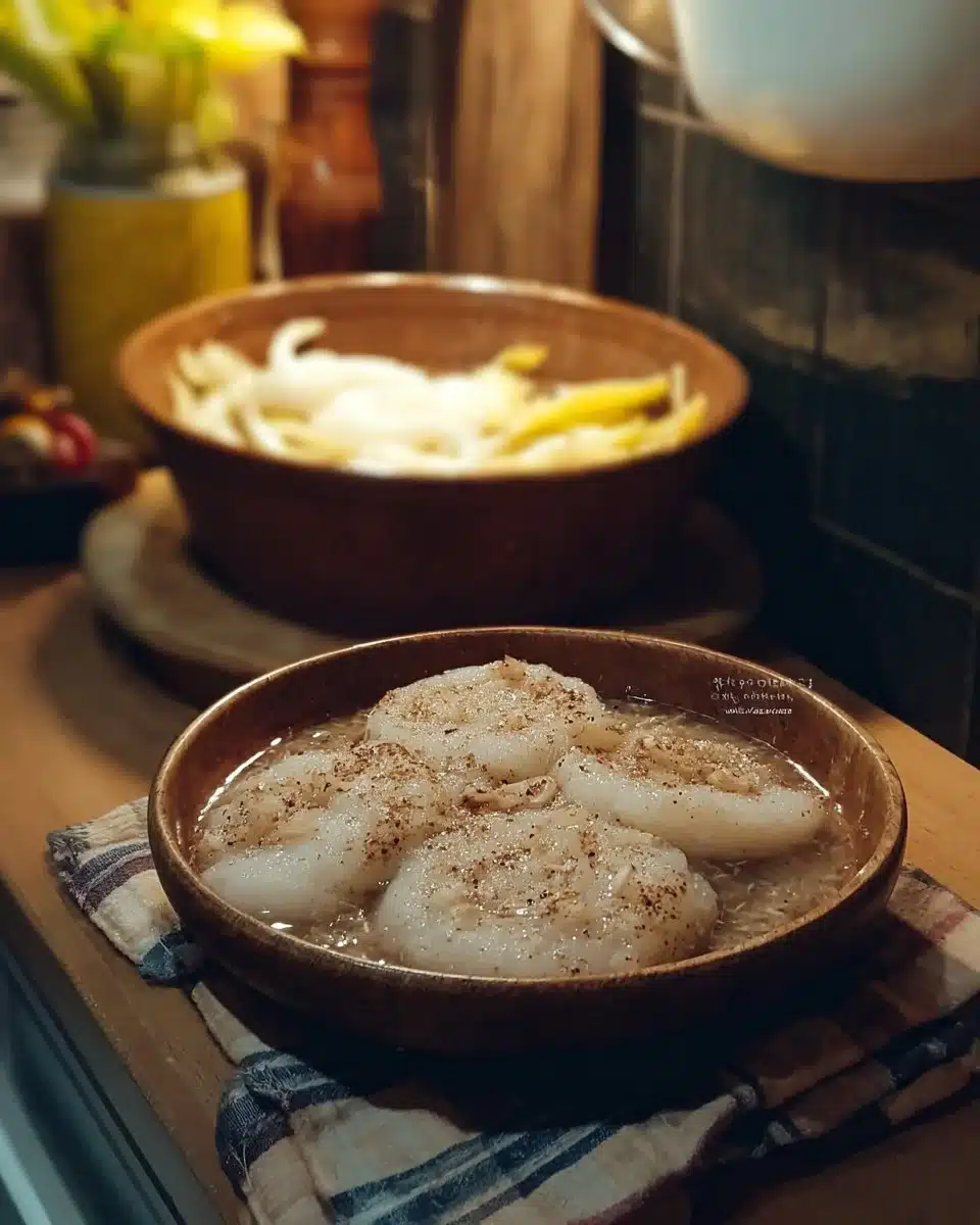 Palitaw in Coconut Cream | Sweet Flat Rice Cake