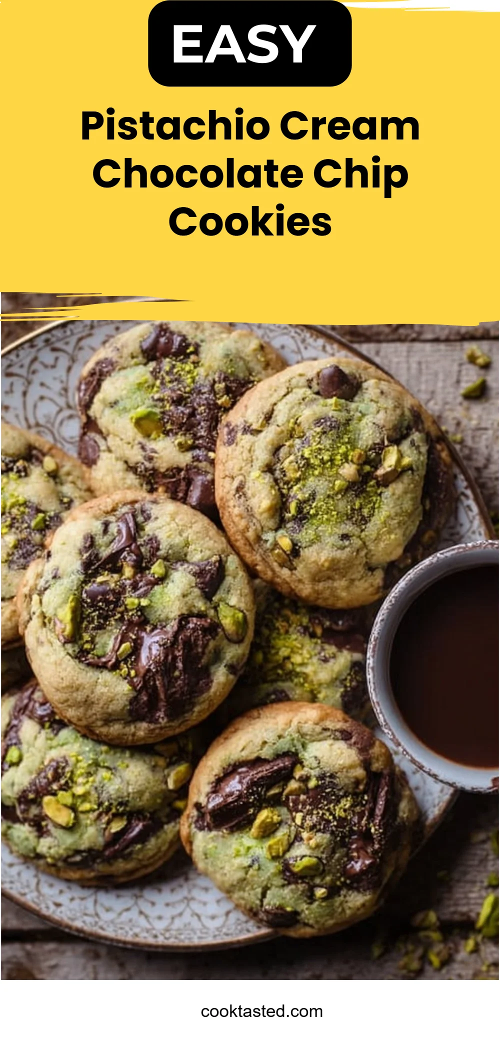 Pistachio Cream Chocolate Chip Cookies