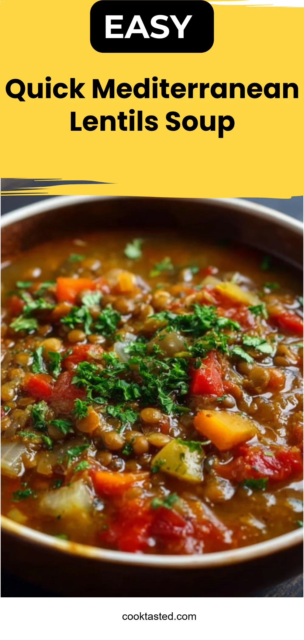 Quick Mediterranean Lentils Soup