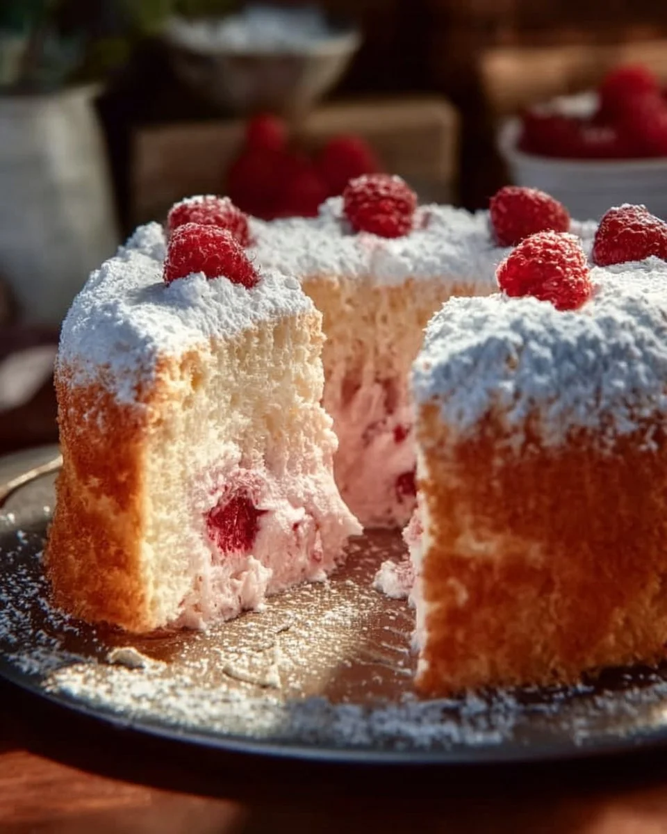 Raspberry Angel Food Cake
