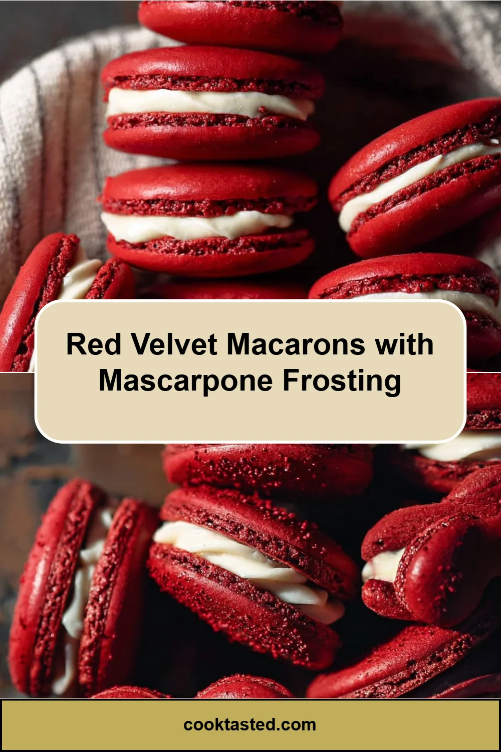 Red Velvet Macarons with Mascarpone Frosting
