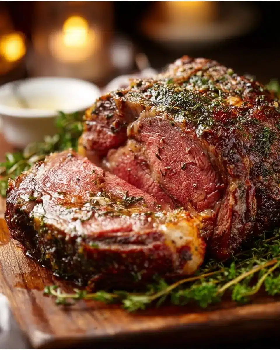 Ruth’s Chris–Style Roasted Garlic & Herb Prime Rib