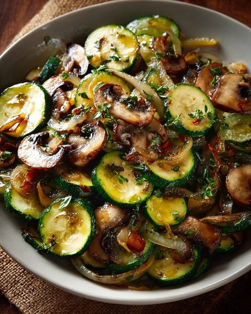Sautéed Zucchini, Mushrooms, and Onions