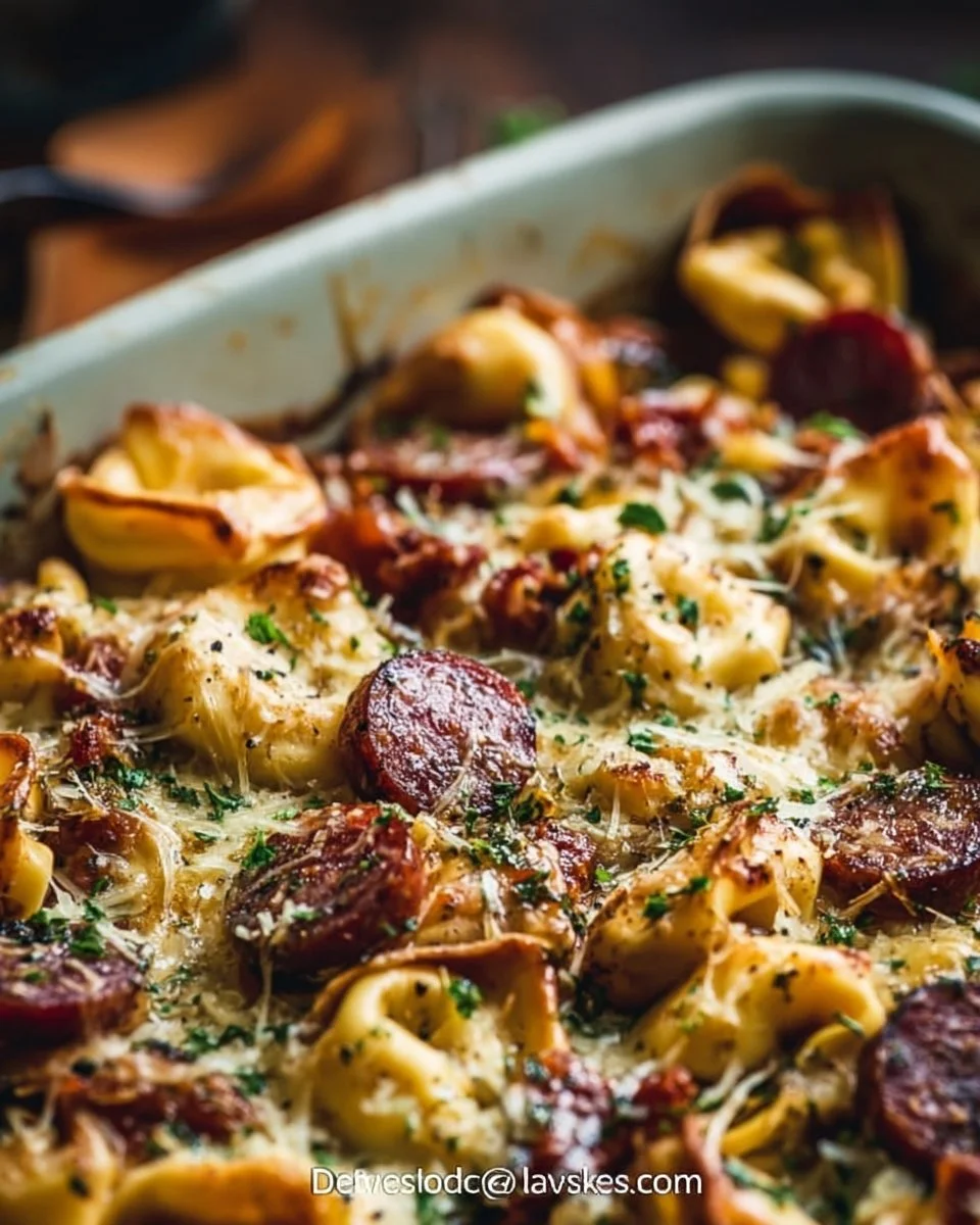 Sheet Pan Smoked Sausage Tortellini