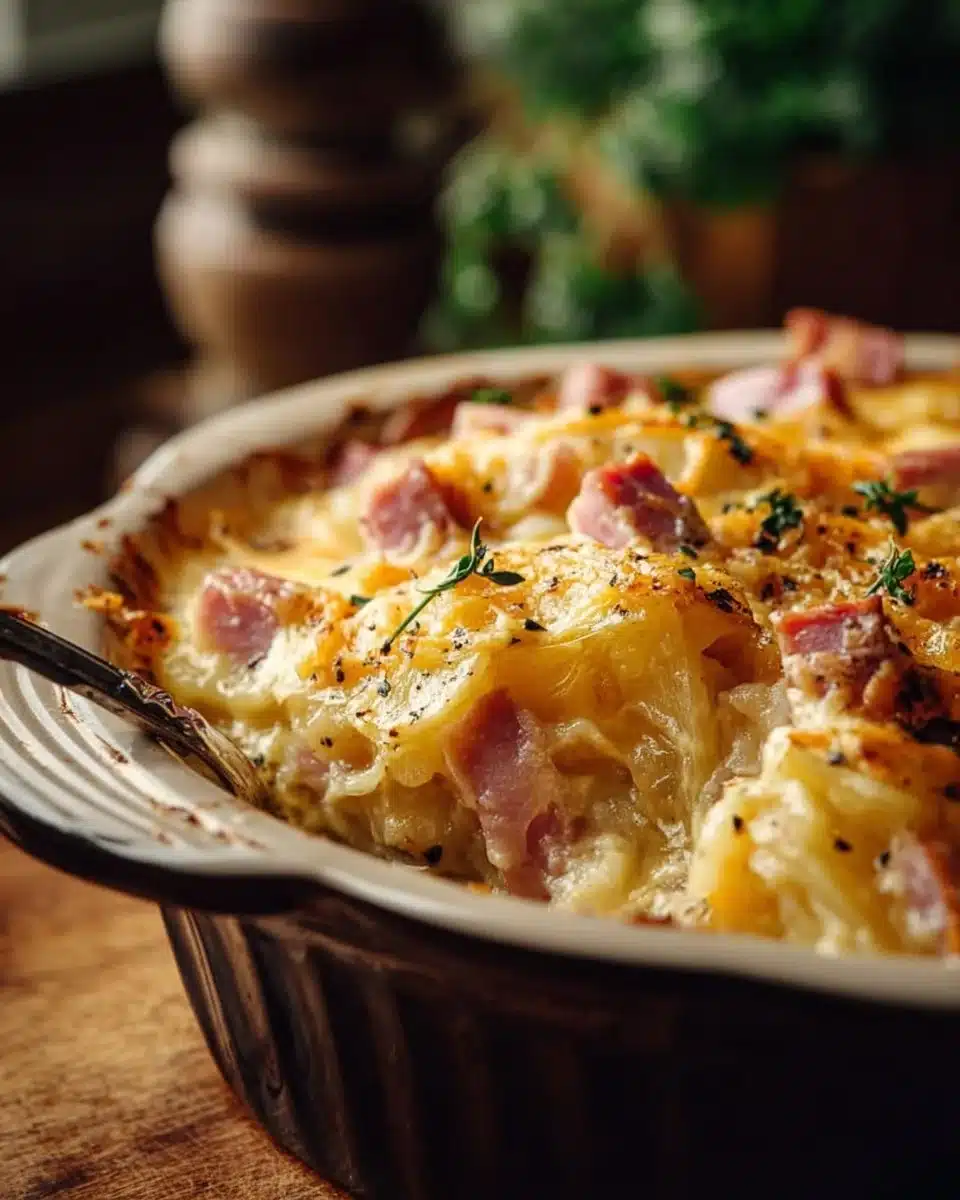 Slow Cooker Cheesy Ham & Potato Casserole