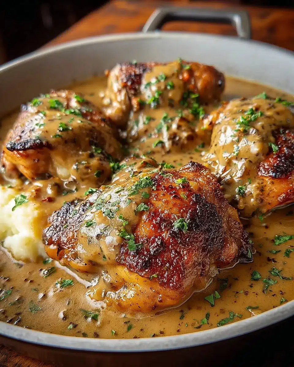 Smothered Chicken Thighs Gravy