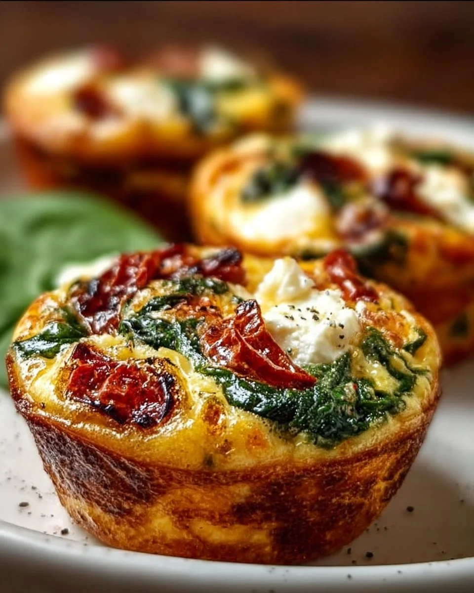 Spinach, Feta, and Sun-Dried Tomato Egg Muffins