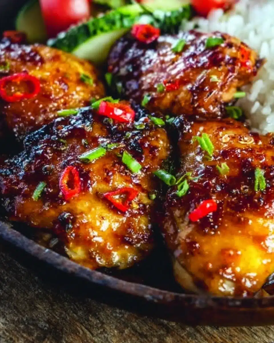 Sticky Sweet Chili Chicken Thighs in Air Fryer