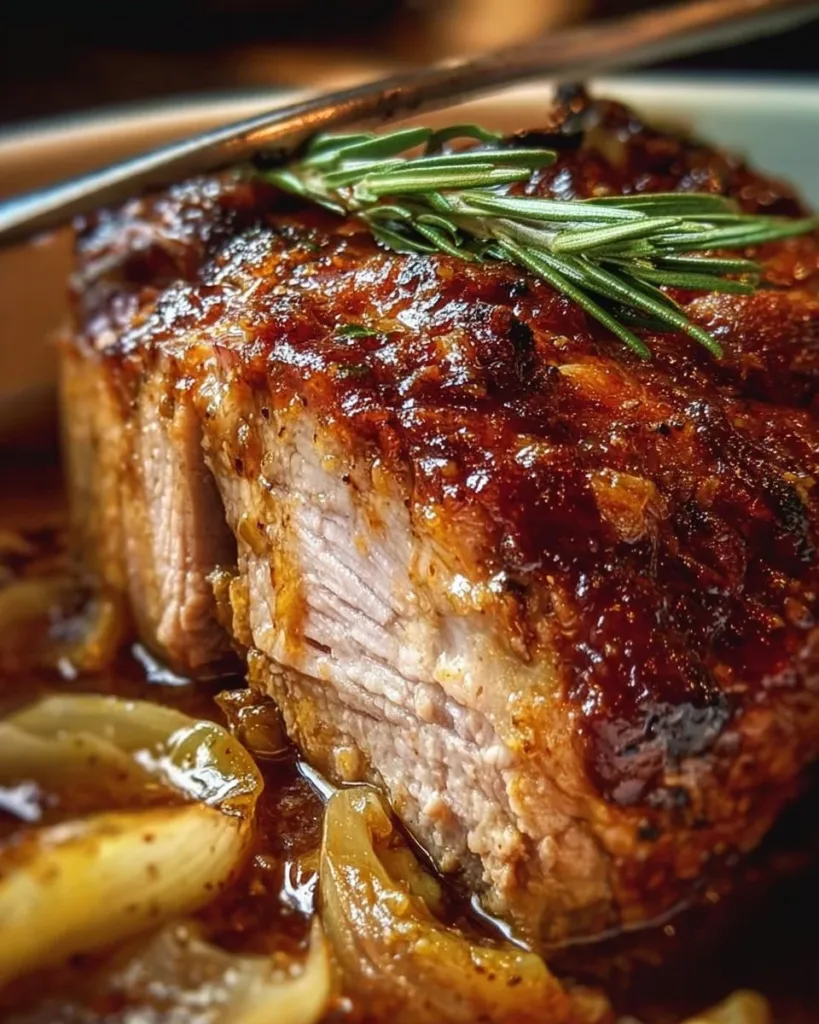 Tender Apple Cider Pork Roast served with seasonal vegetables