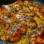 Texas Roadhouse-style garlic butter chicken skillet served with fresh herbs