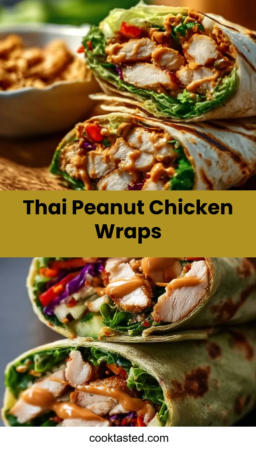 Thai Peanut Chicken Wraps