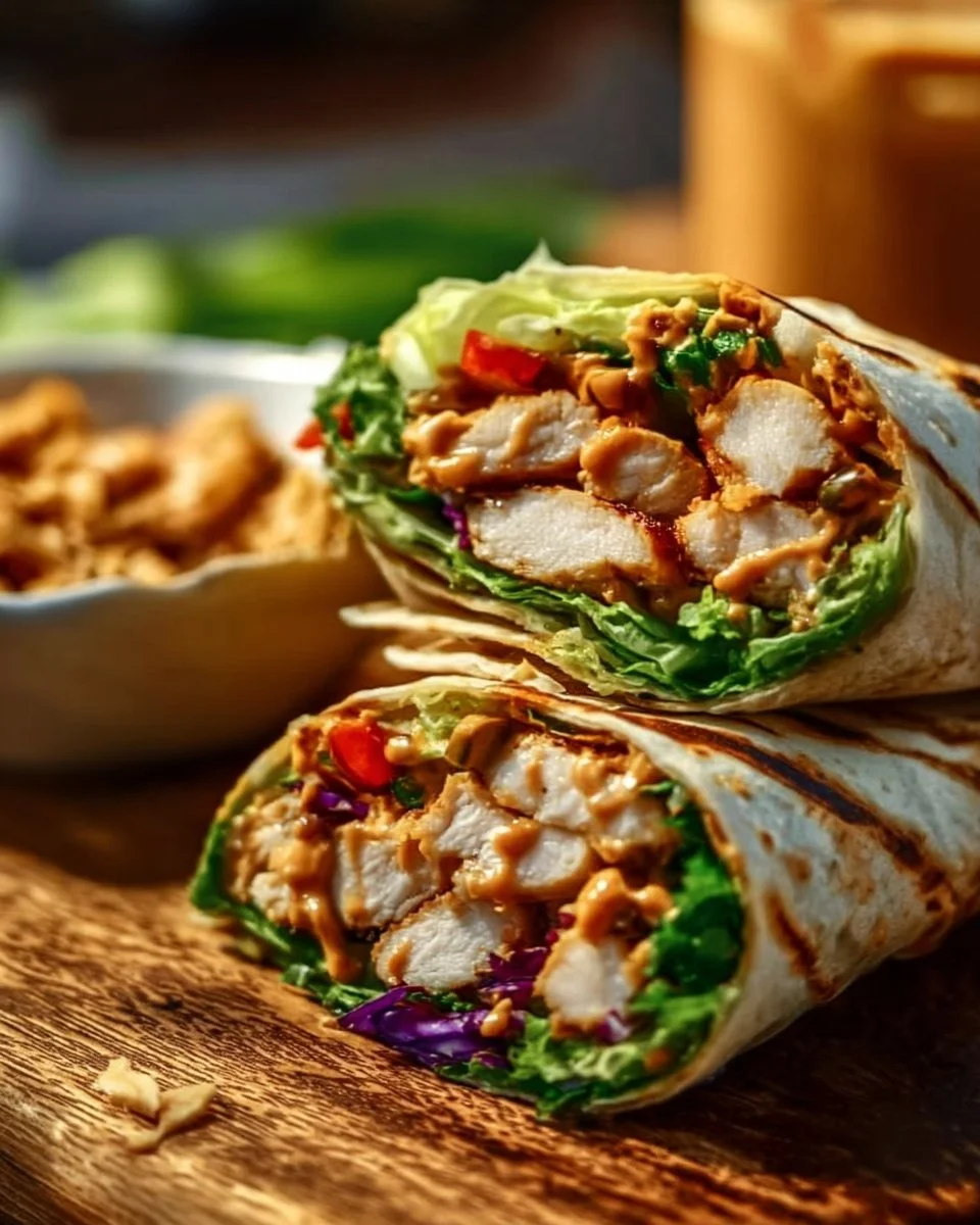 Thai Peanut Chicken Wraps