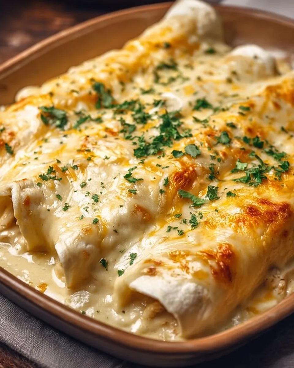Creamy White Chicken Enchiladas