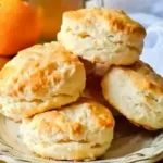 Three ingredient biscuits fresh out of the oven on a platter