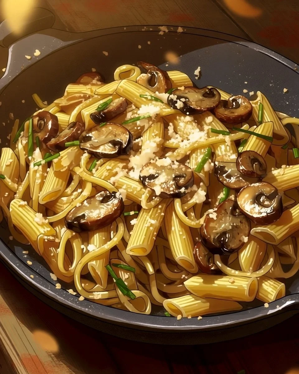Caramelized Leek and Mushroom Gruyere Pasta