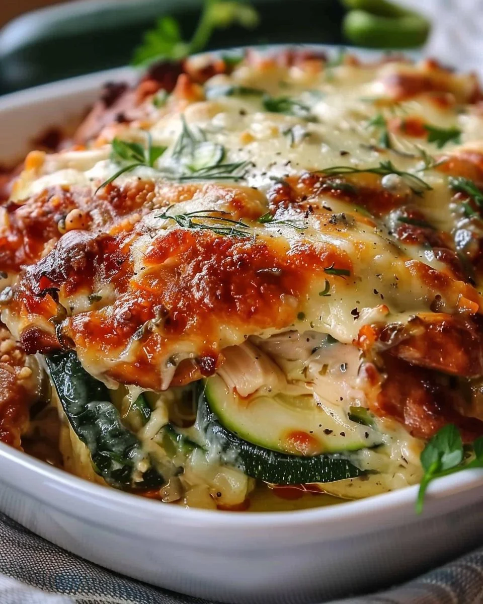 High Protein Chicken Zucchini Bake