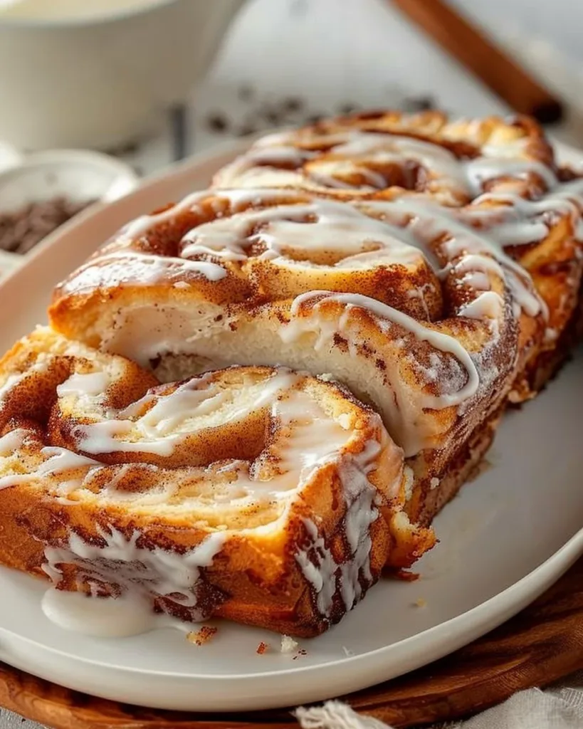 Cinnamon Roll Cottage Cheese Loaf fresh out of the oven