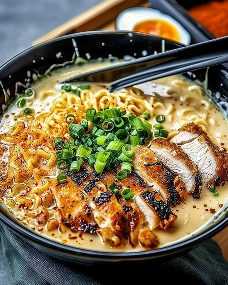 Creamy Garlic Chicken Ramen