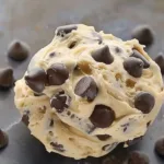 Delicious creamy Greek yogurt cookie dough ready to enjoy