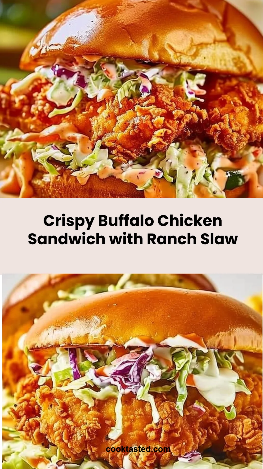 Crispy Buffalo Chicken Sandwich with Ranch Slaw