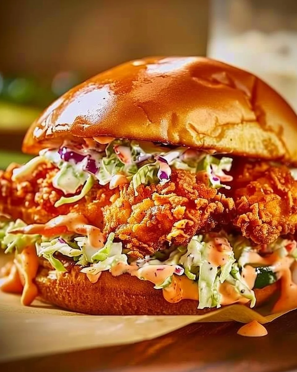 Crispy Buffalo Chicken Sandwich with Ranch Slaw
