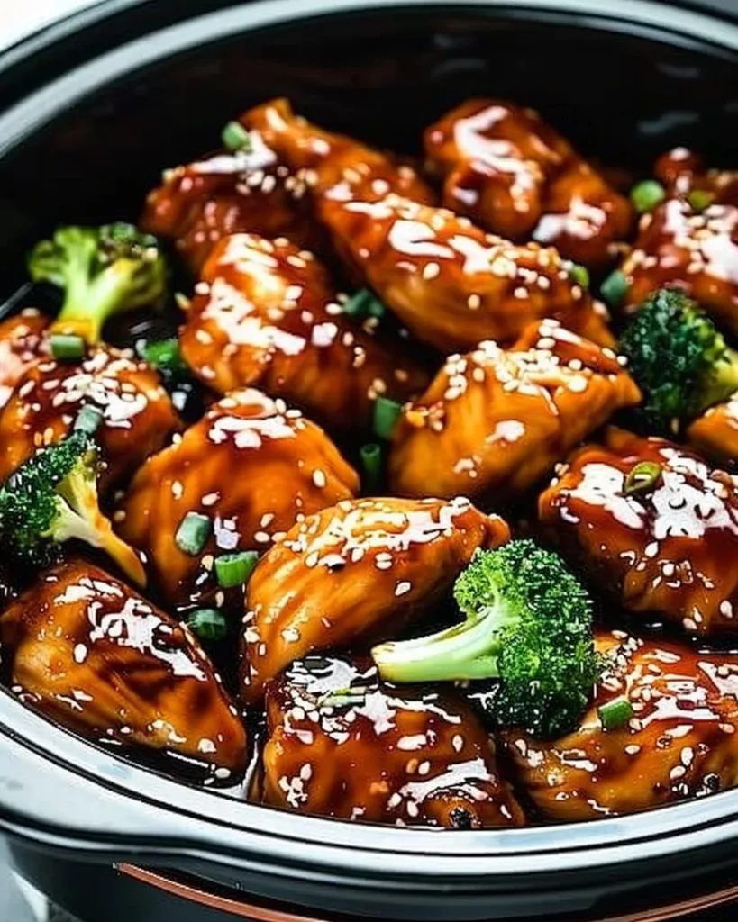 Delicious crockpot teriyaki chicken served on a plate with steamed rice.