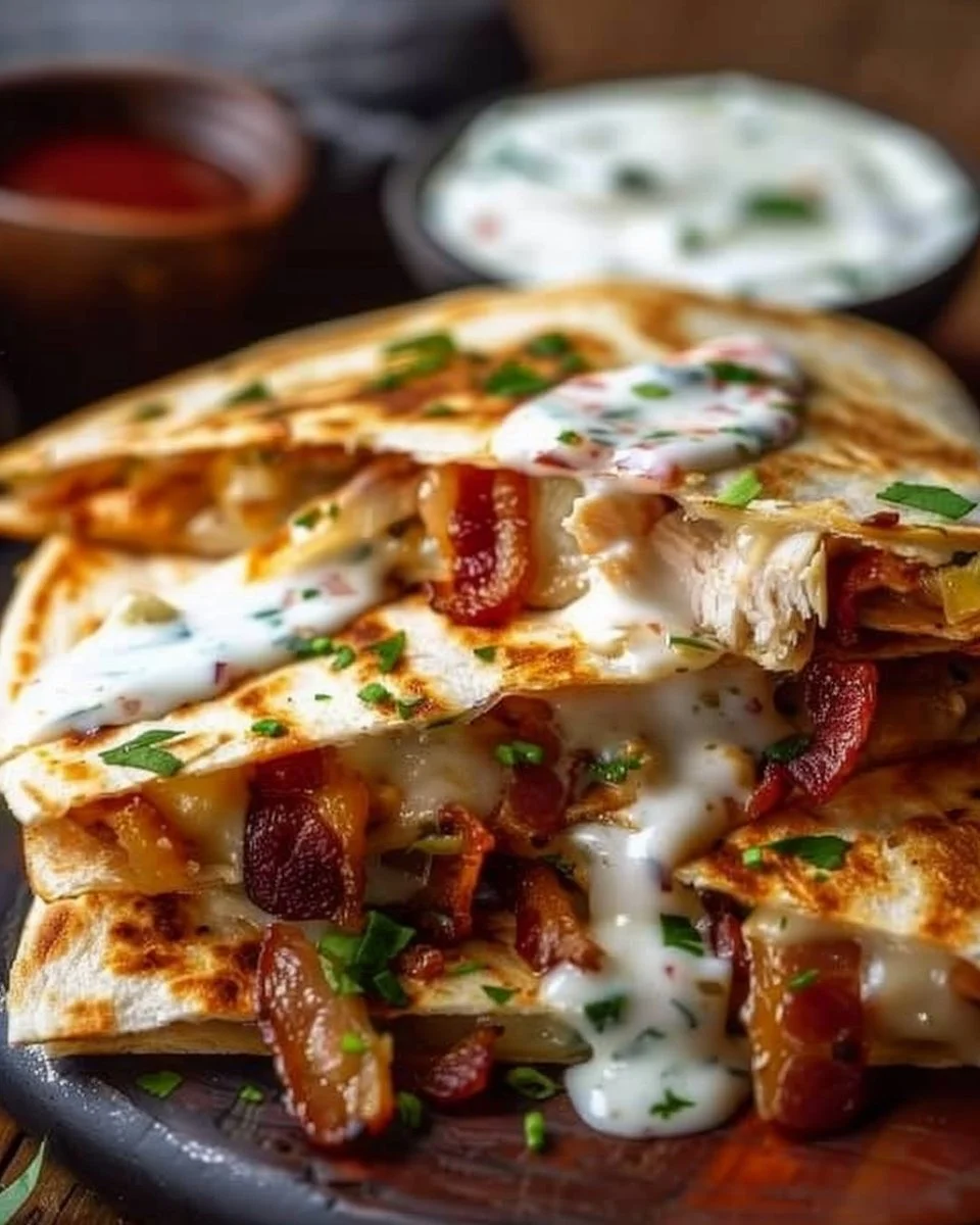 Easy Chicken Bacon Ranch Quesadilla