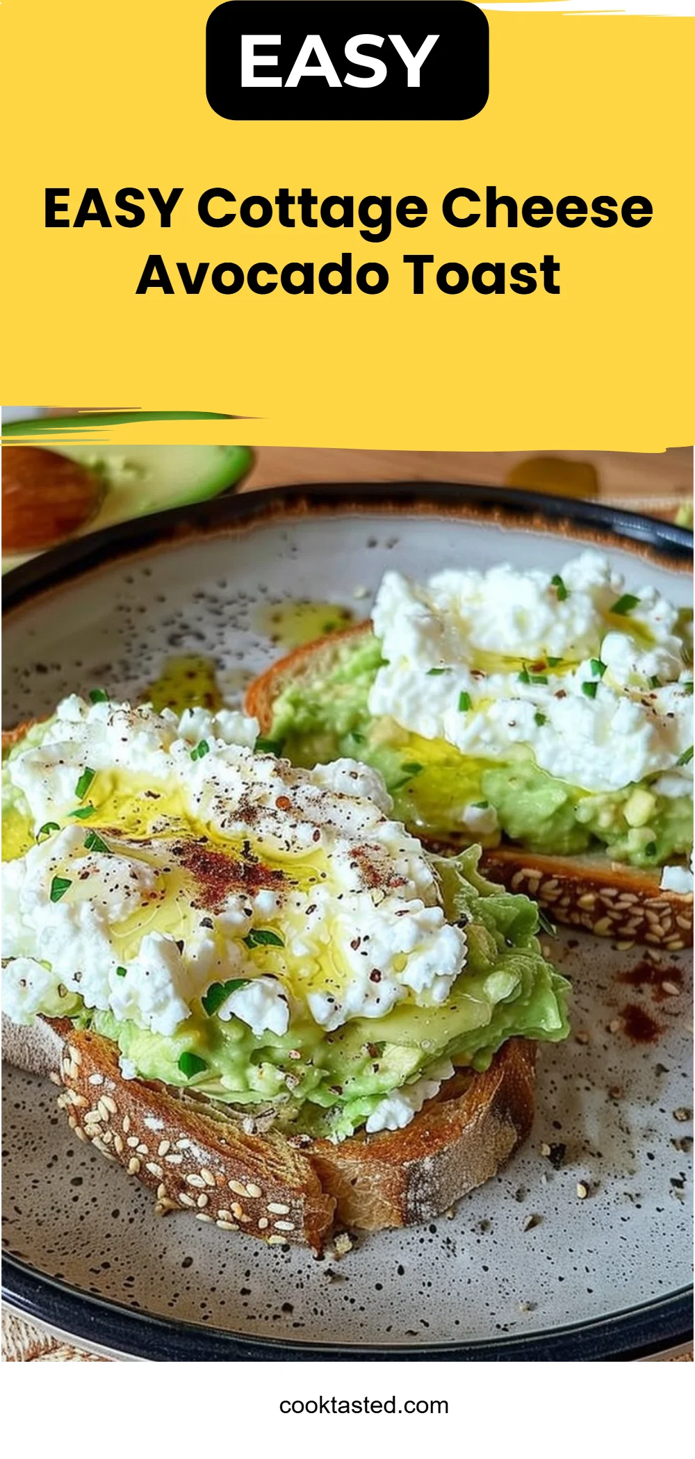 EASY Cottage Cheese Avocado Toast