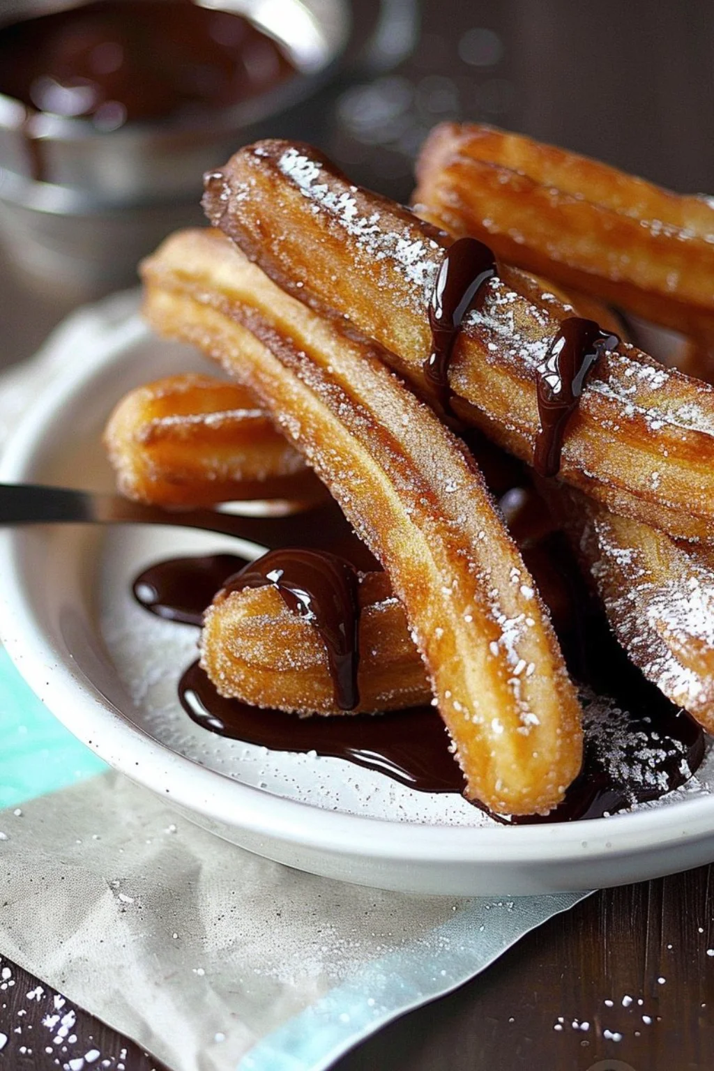 Easy Homemade Churros with Chocolate Sauce