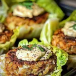 Healthy oven-baked cabbage burgers ready to serve