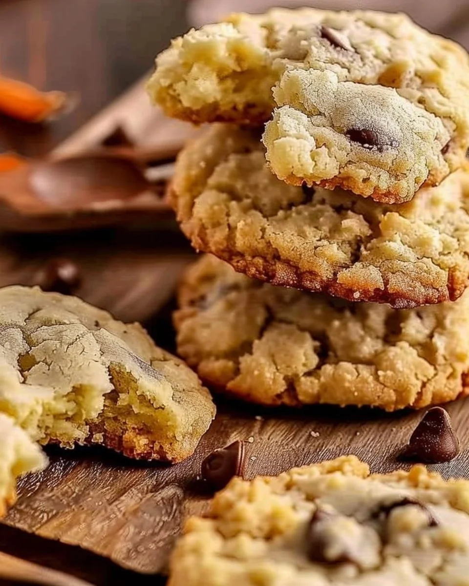 High-protein cottage cheese cookies on a wooden table