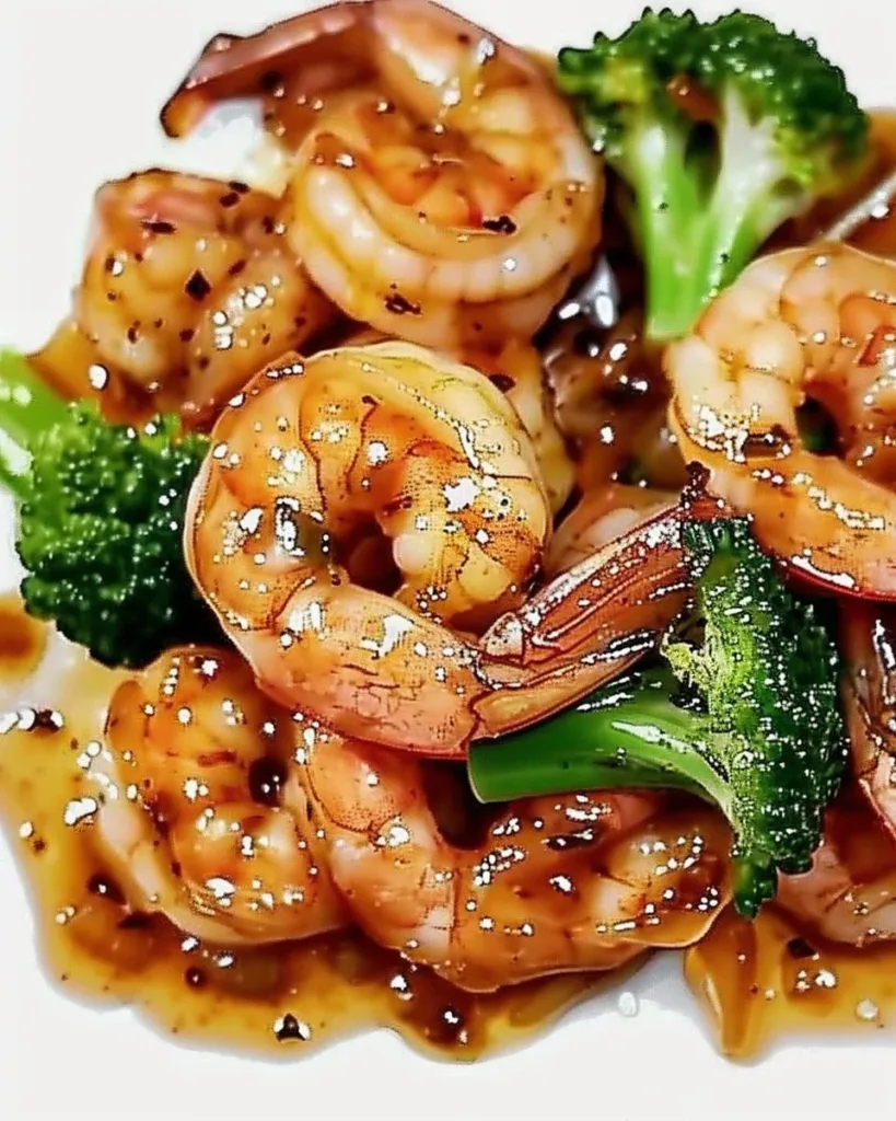 High-Protein Honey Garlic Shrimp dish served with vegetables